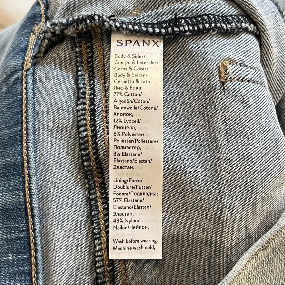 NWT SPANX Side Stripe Jeans in lightwash S Stretchy High Waist - Picture 10 of 14
